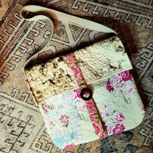 Upcycled Floral Patchwork Shoulder Bag